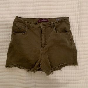 Olive Green High Waisted Shorts